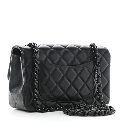 Chanel Lambskin Quilted Mini Rectangular Flap So Black 2 of 5