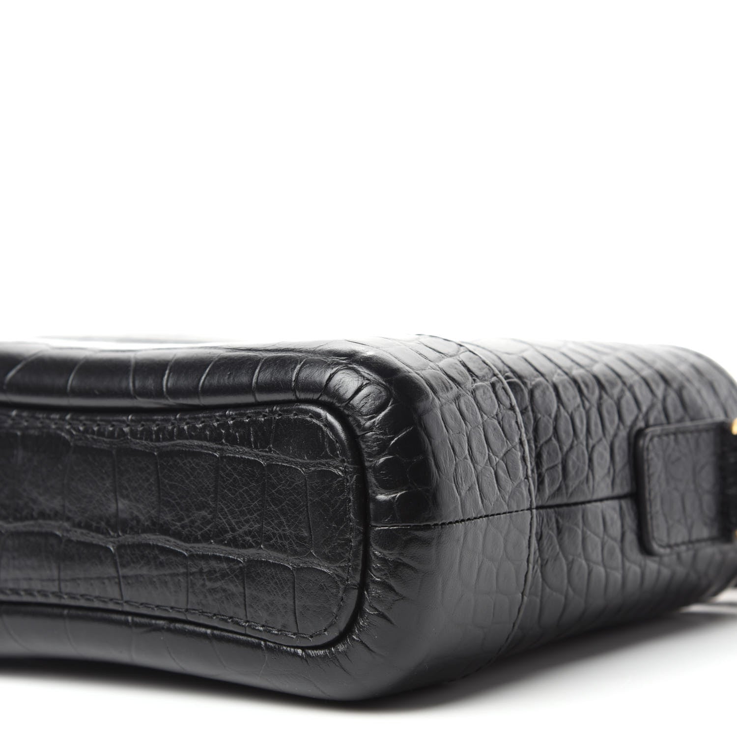 Chanel Calfskin Crocodile Embossed Small Gabrielle Cocodile Hobo Black 8 of 12
