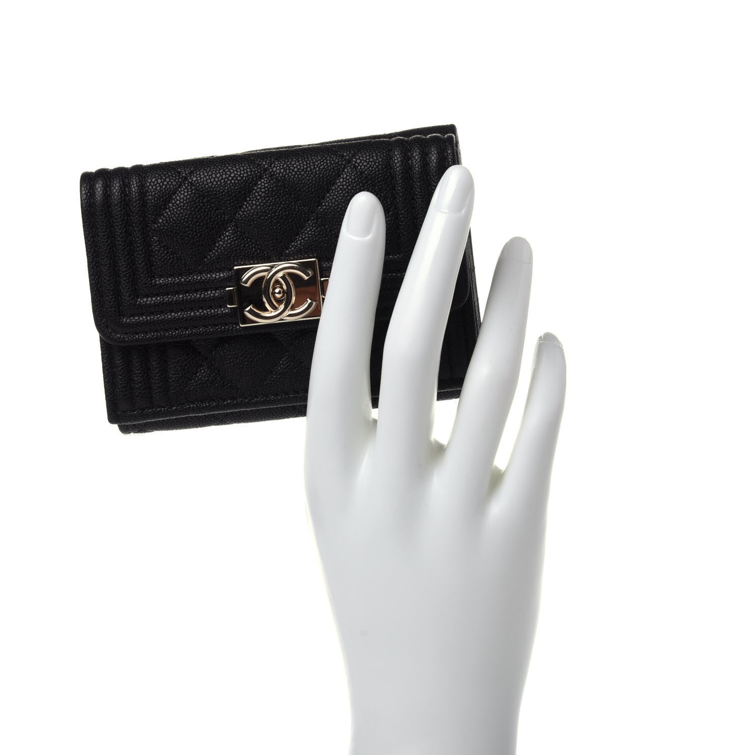 Chanel Caviar Quilted Small Boy Flap Wallet Black 2 of 13