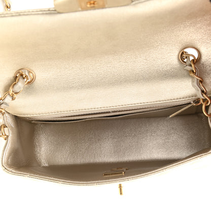 Chanel Metallic Lambskin Quilted Mini Rectangular Flap Gold 5 of 11