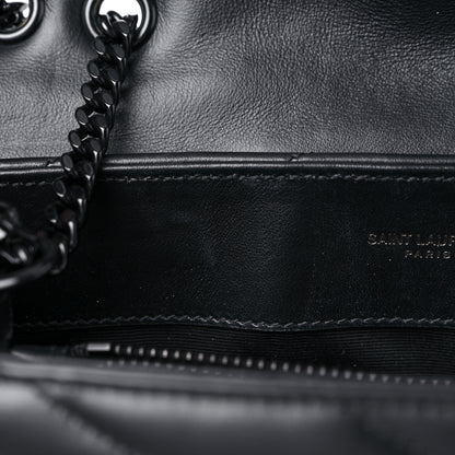 Saint Laurent Calfskin Y Quilted Monogram Monochrome Small Loulou Chain Satchel Black 13 of 21
