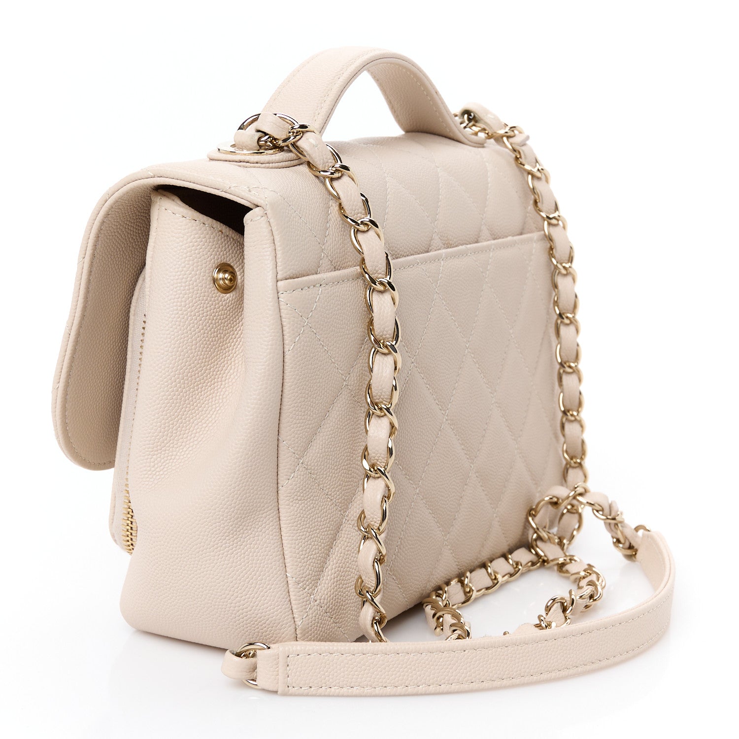 Chanel Caviar Quilted Medium Business Affinity Flap Light Beige 3 of 12