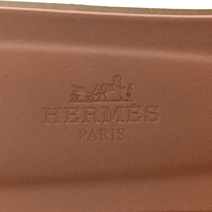 Hermes Box Calfskin Oran Sandals 39 Gold 7 of 9