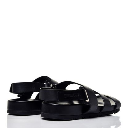Hermes Calfskin Womens Takara Sandals 38.5 Black 4 of 7