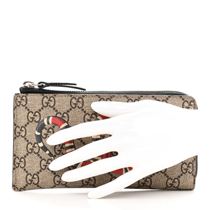 Gucci GG Supreme Monogram Kingsnake Zip Around Wallet Beige 2 of 14