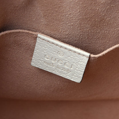 Gucci Textured Dollar Calfskin Web Small Ophidia Dome Shoulder Bag Mystic White 6 of 10