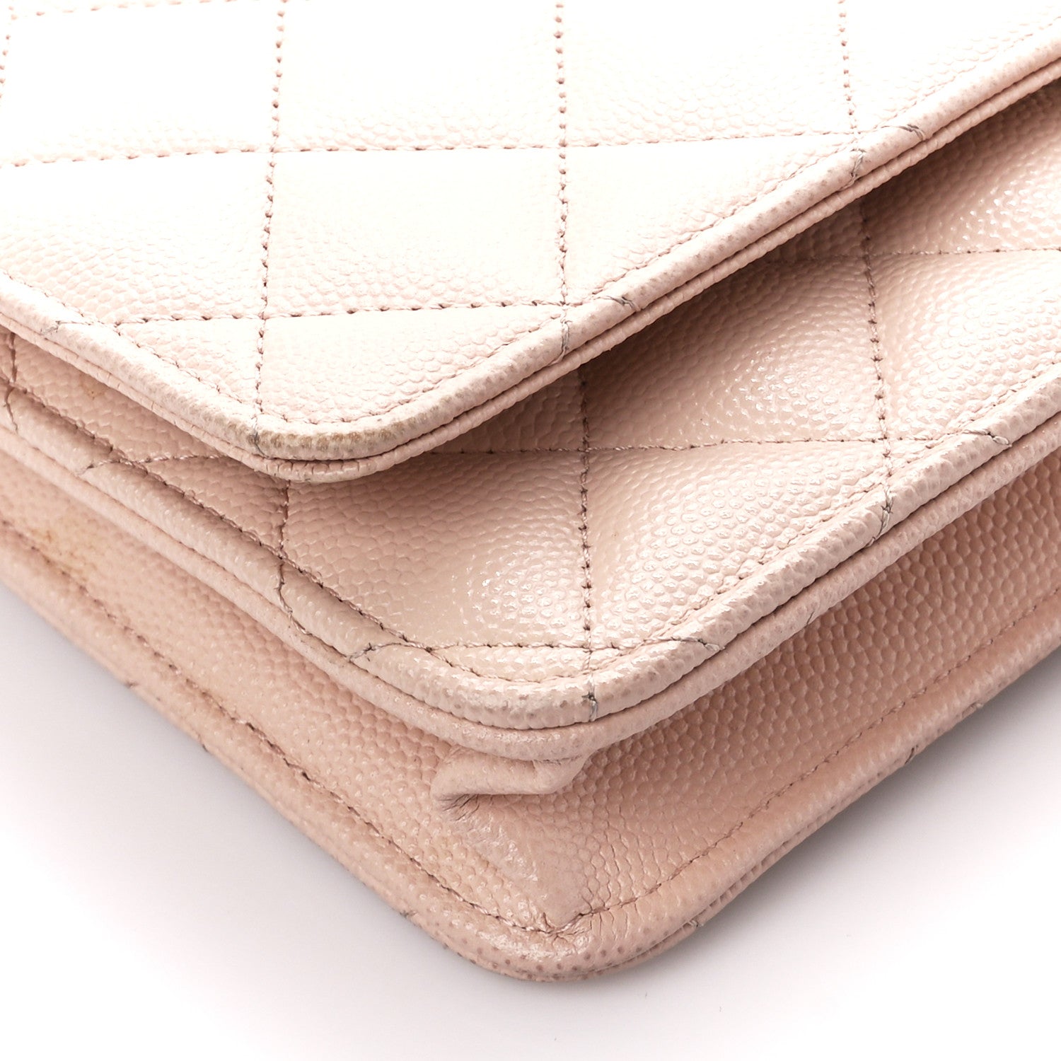 Chanel Caviar Quilted Wallet on Chain WOC Light Beige 10 of 12