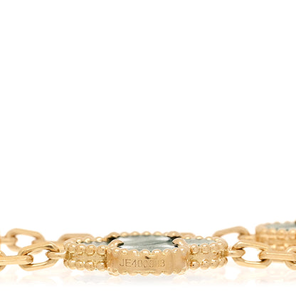 Van Cleef & Arpels 18K Yellow Gold Malachite 5 Motifs Vintage Alhambra Bracelet 4 of 4