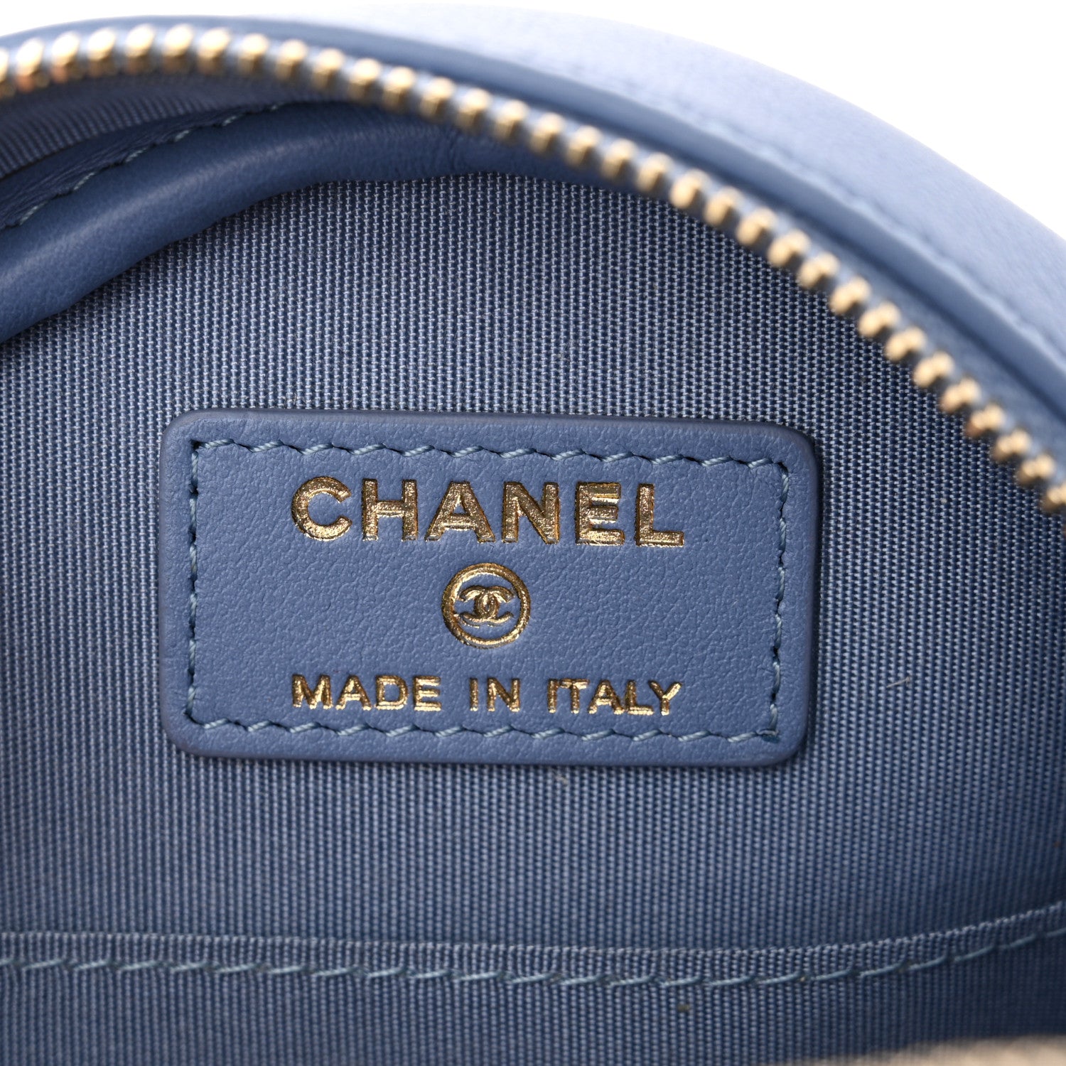 Chanel Sequin Chanel 19 Round Clutch With Chain Light Blue 6 of 10