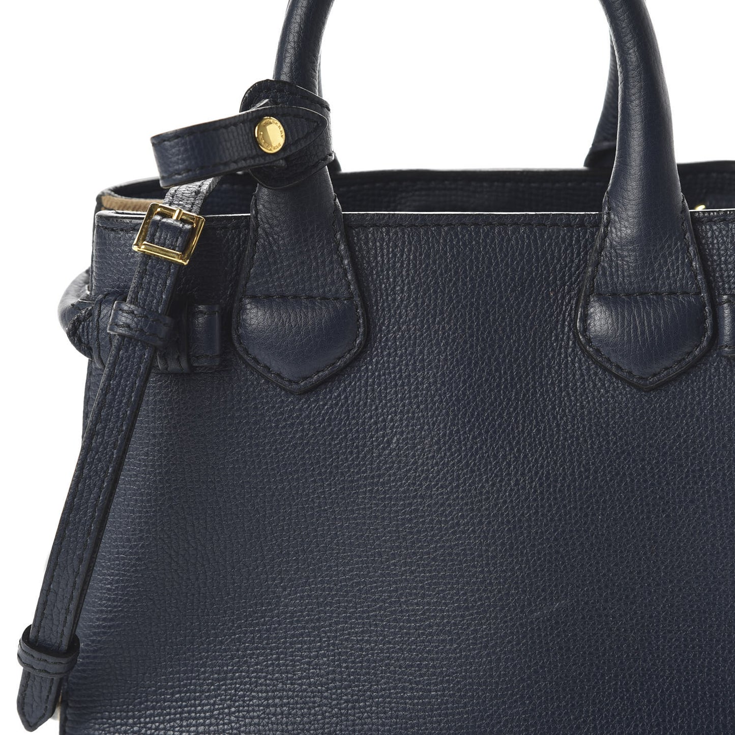 Grainy Calfskin House Check Baby Banner Tote Ink Blue