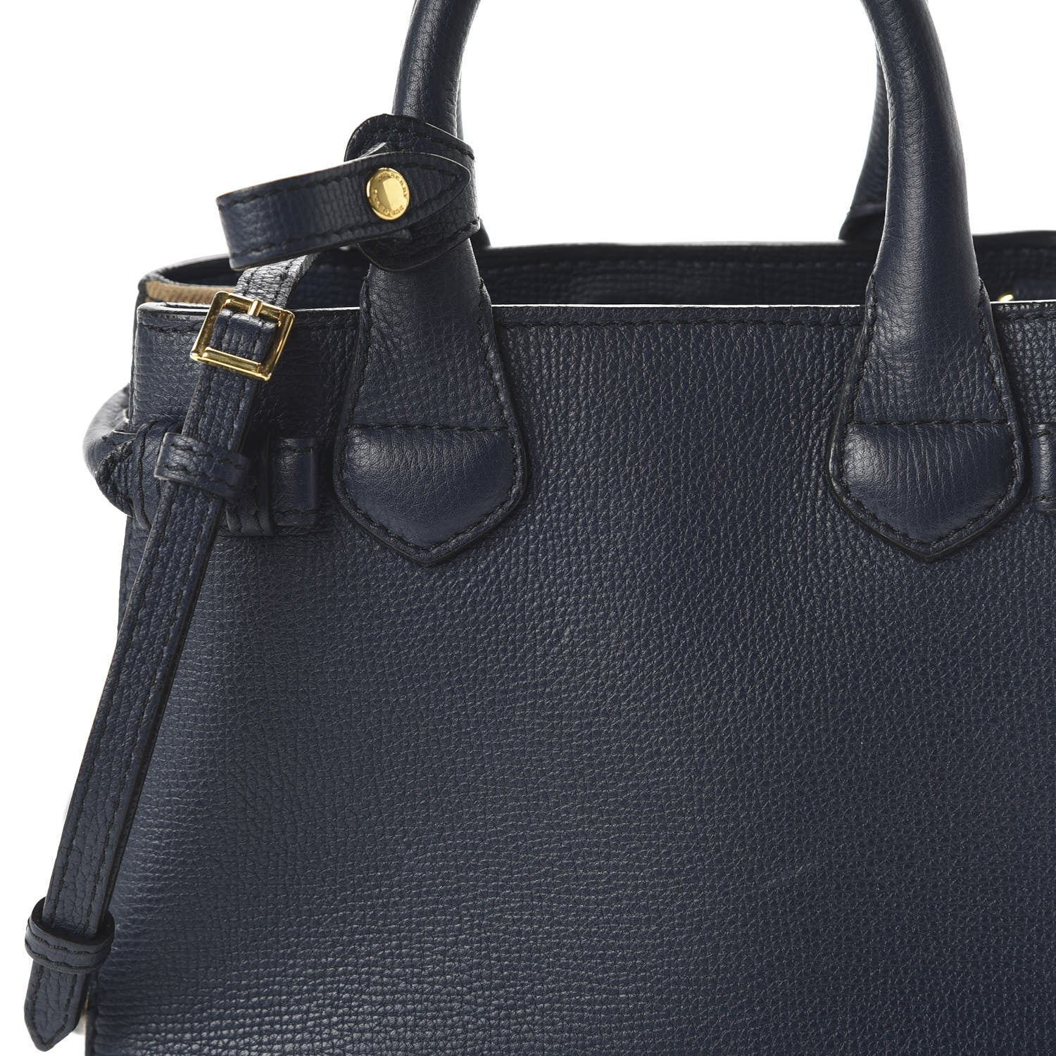 Burberry Grainy Calfskin House Check Baby Banner Tote Ink Blue 9 of 9
