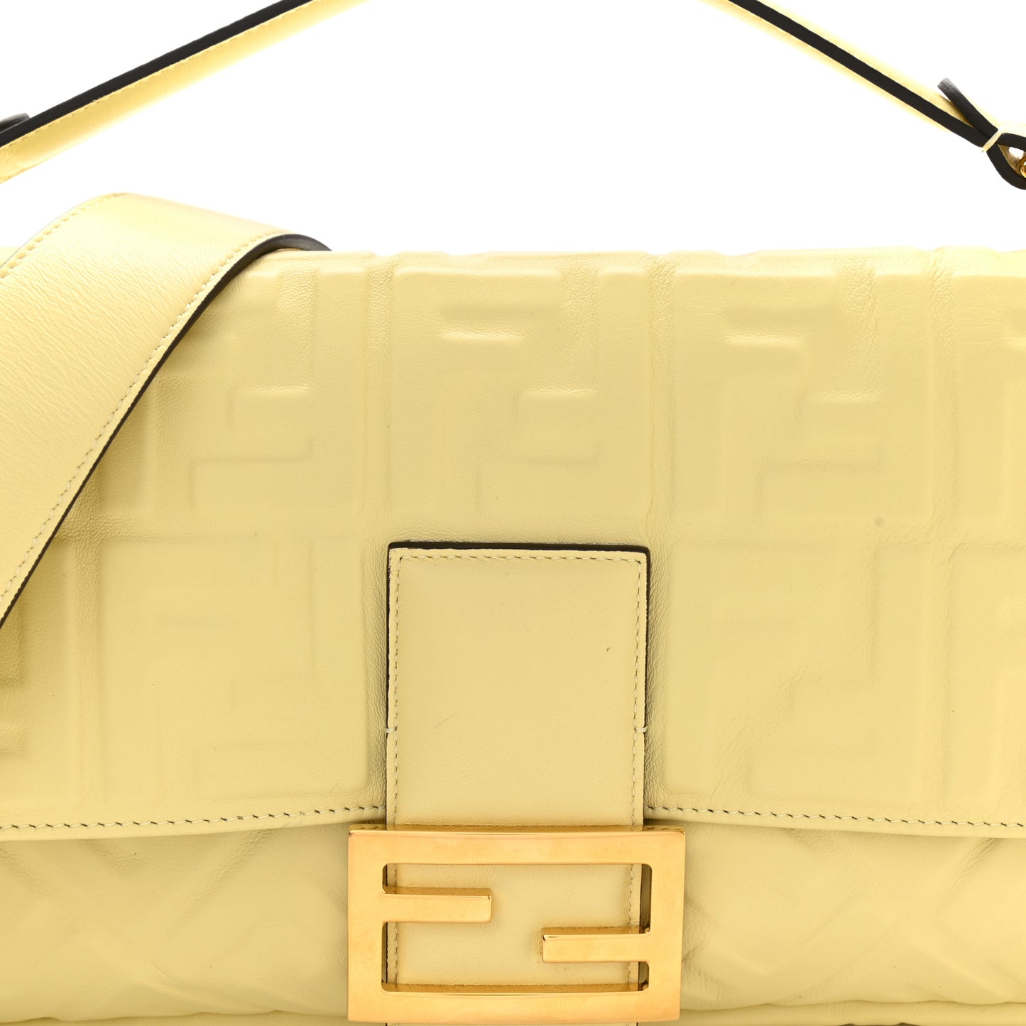 Nappa FF 1974 Embossed Large Baguette Banana