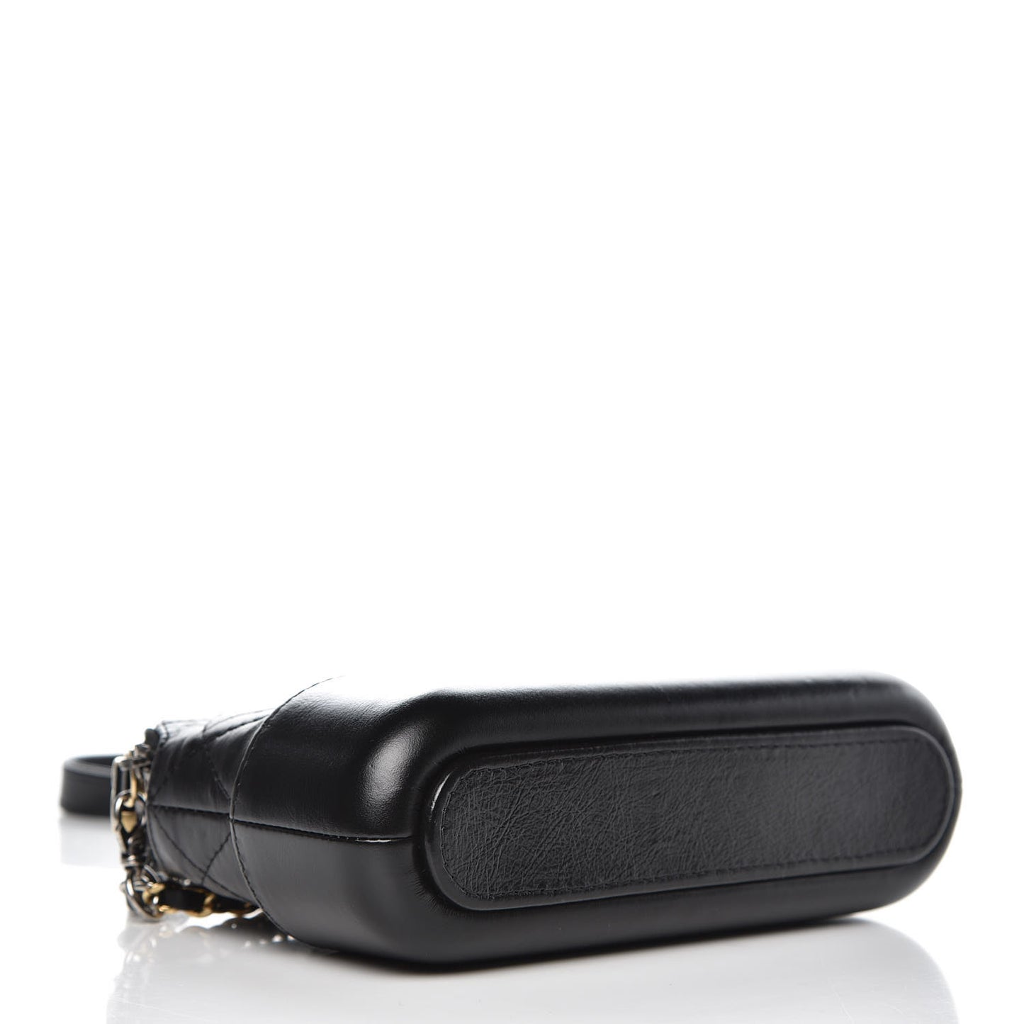 Aged Calfskin Quilted Small Gabrielle Clutch With Chain Black