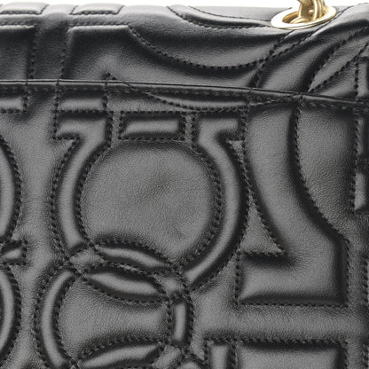 Salvatore Ferragamo Calfskin Quilted Gancini Flap Bag Black 11 of 12