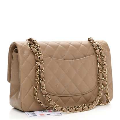 Chanel Caviar Quilted Medium Double Flap Beige 2 of 10