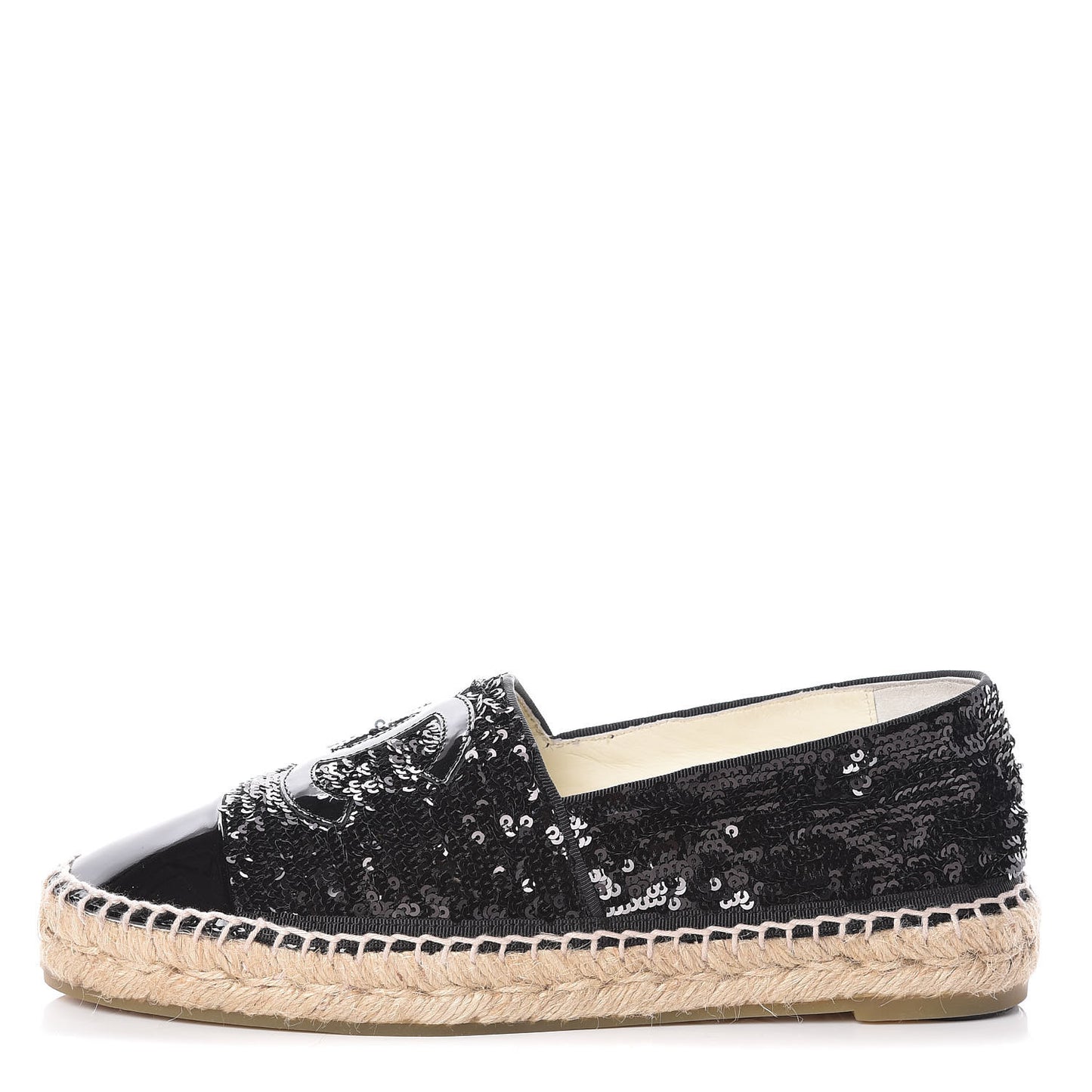 Patent Sequin CC Espadrilles 39 Black