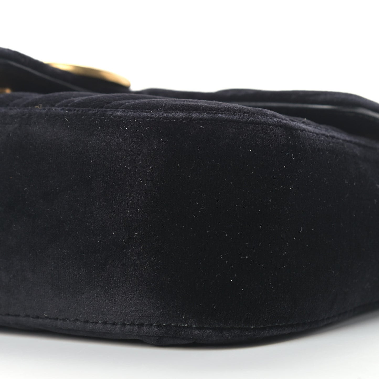 Velvet Matelasse Mini GG Marmont Shoulder Bag Black