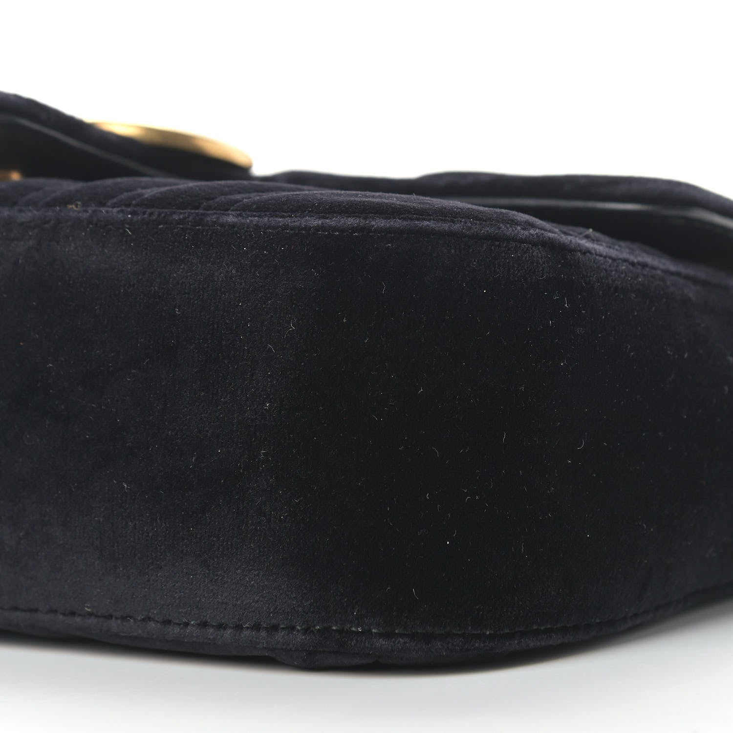 Gucci Velvet Matelasse Mini GG Marmont Shoulder Bag Black 9 of 13