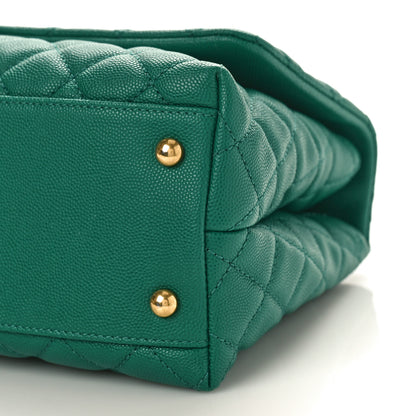 Chanel Caviar Quilted Small Coco Handle Flap Green 10 of 10