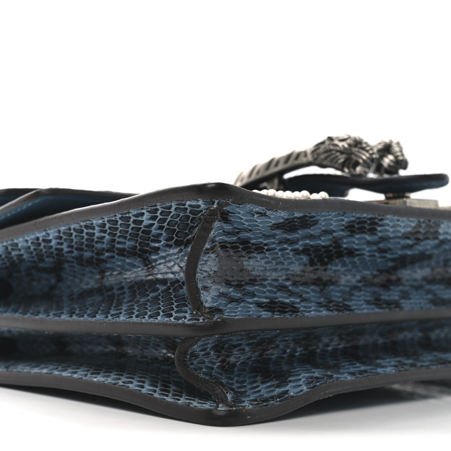 Gucci Snakeskin Blind For Love Embroidered Small Dionysus Shoulder Bag Ultramarine Multicolor 9 of 11
