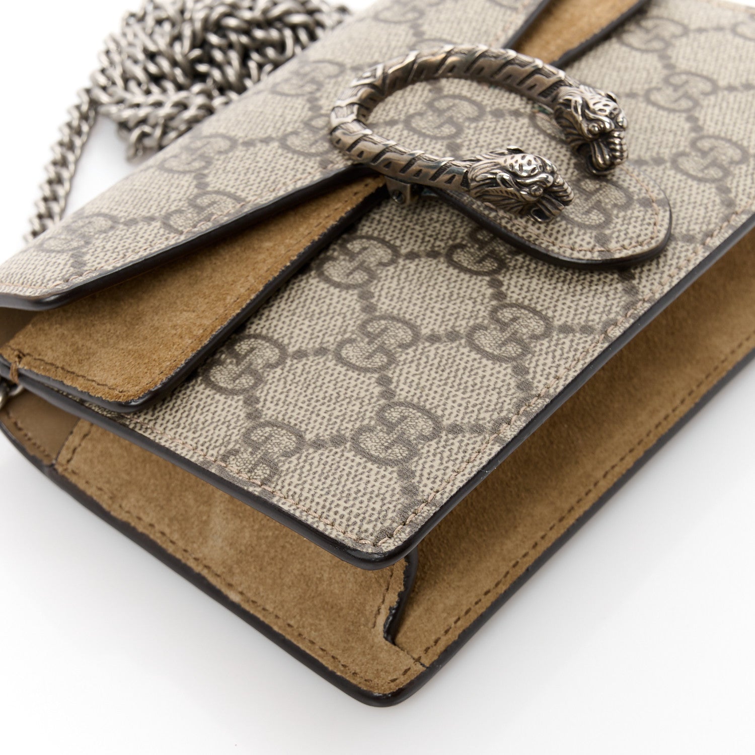 Gucci GG Supreme Monogram Super Mini Dionysus Shoulder Bag Taupe 9 of 12
