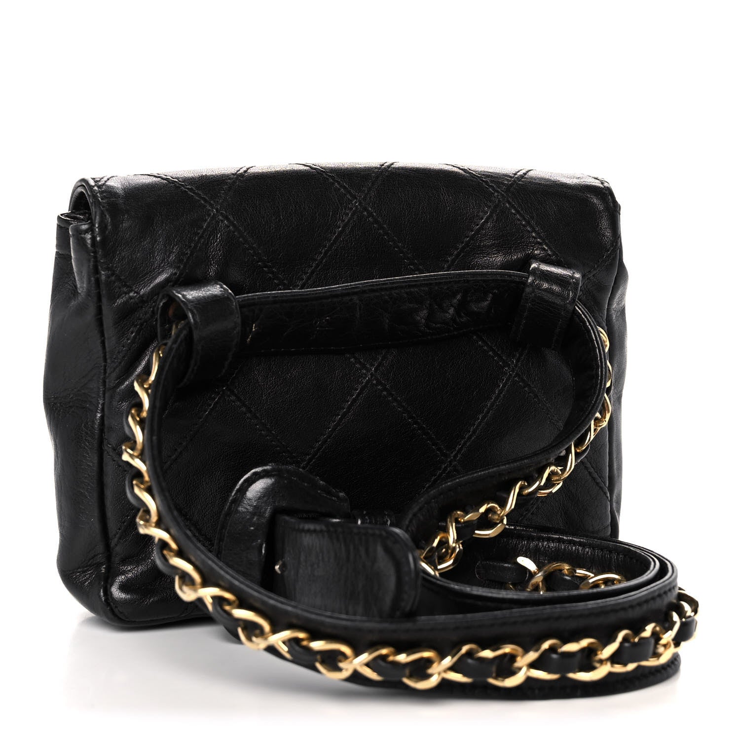 Chanel Calfskin Quilted Flap Waist Belt Bag 75 30 Black 3 of 11