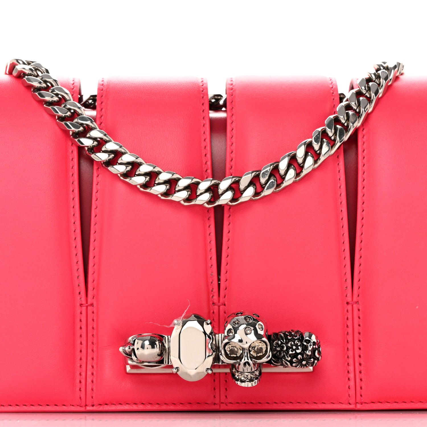 Alexander McQueen Calfskin Small Slash Bag Fuscia Lipstick 7 of 13