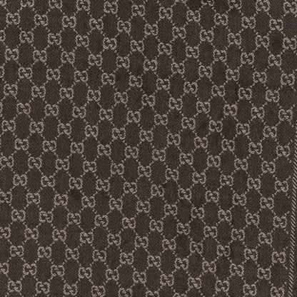 Gucci Wool GG Monogram Reversible New Sten Fringe Scarf Beige Dark Brown 4 of 4