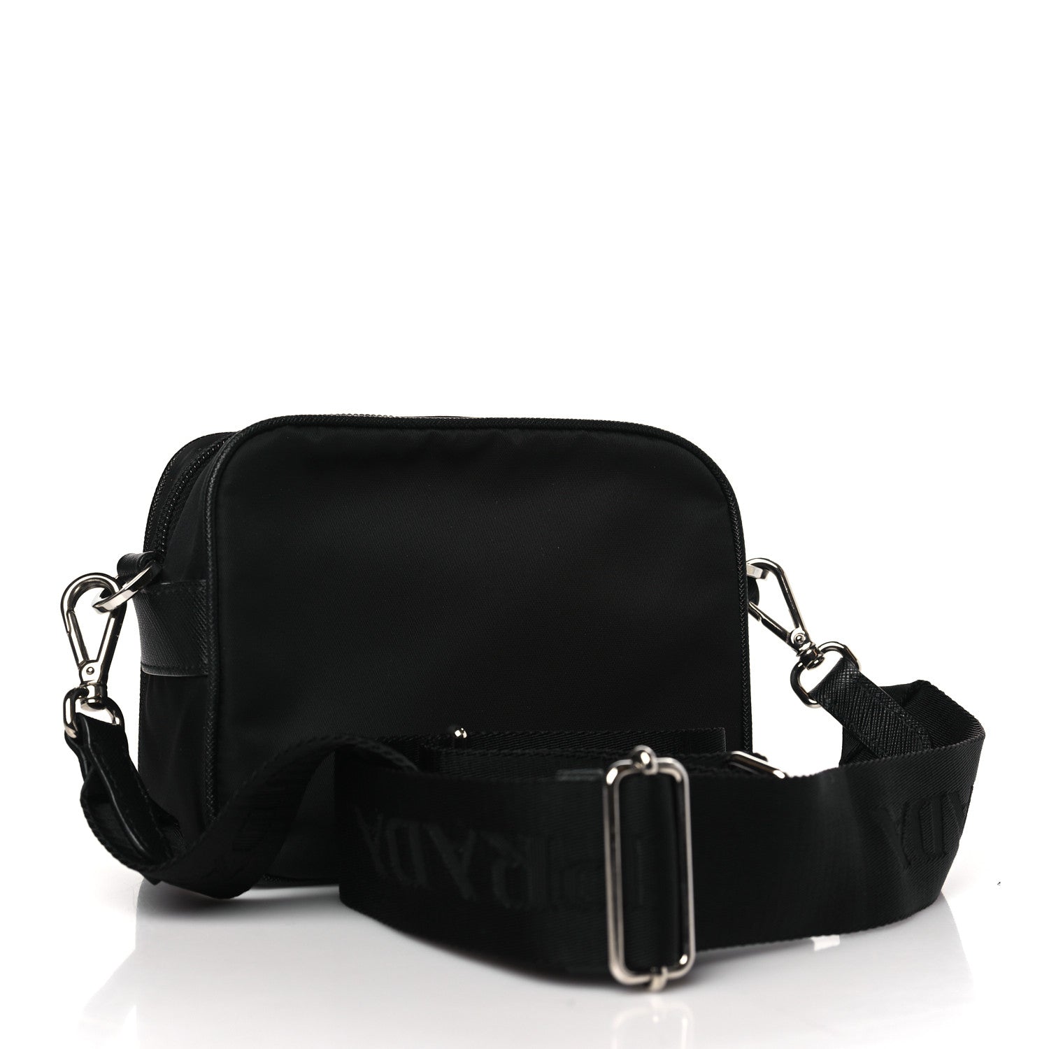 Prada Tessuto Saffiano Brique Crossbody Messenger Bag Black 3 of 9