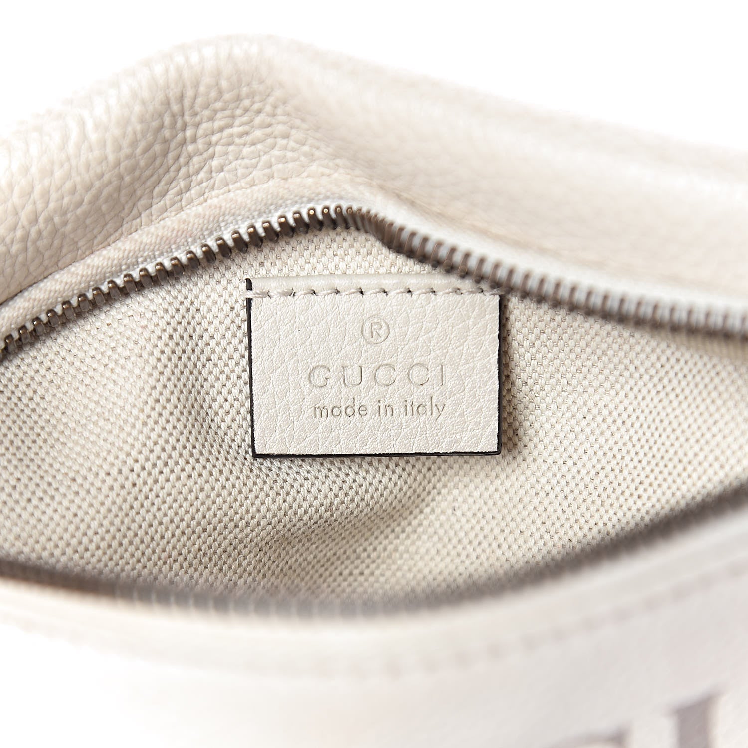 Gucci Grained Calfskin Small Logo Belt Bag White 6 of 10