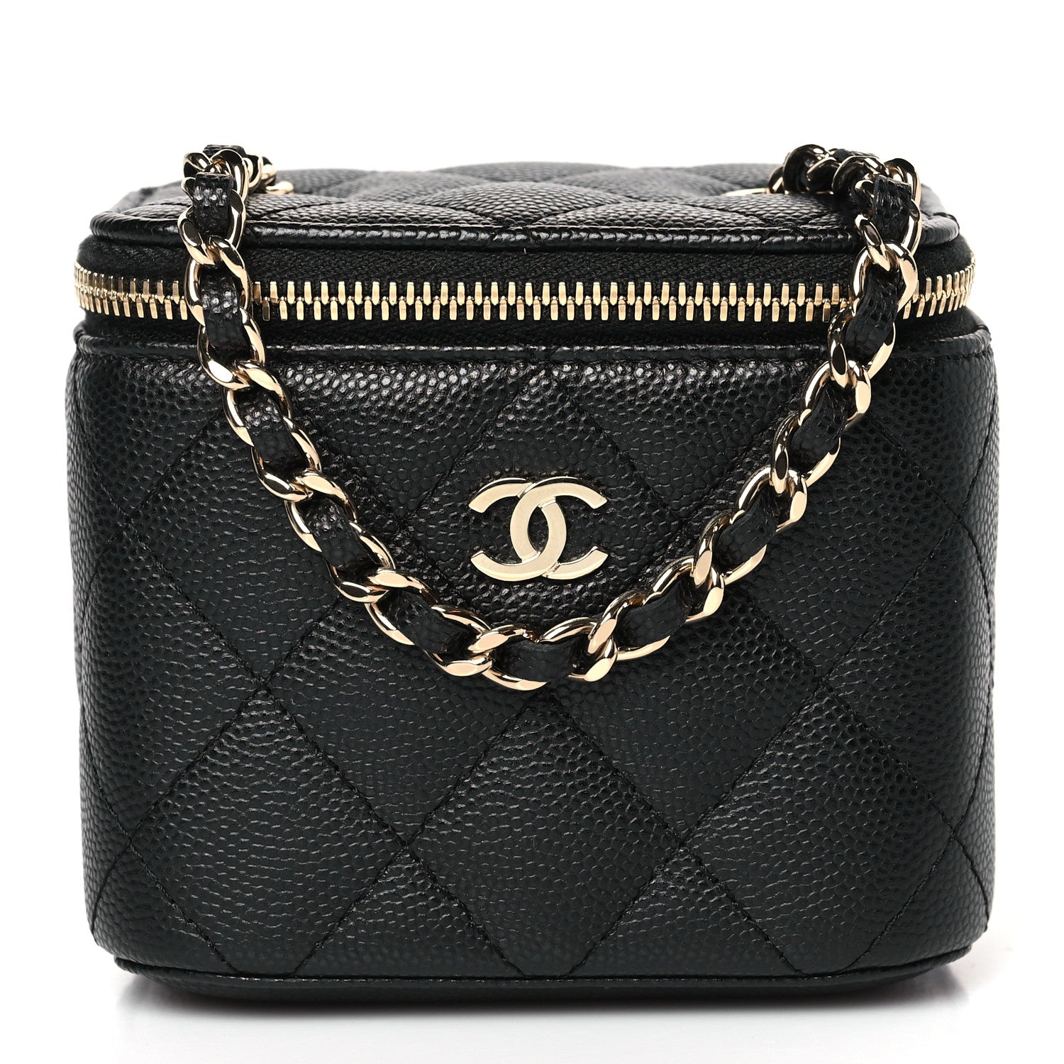 Chanel Caviar Quilted Mini Vanity Case With Chain Black 1 of 9