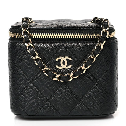 Chanel Caviar Quilted Mini Vanity Case With Chain Black 1 of 9