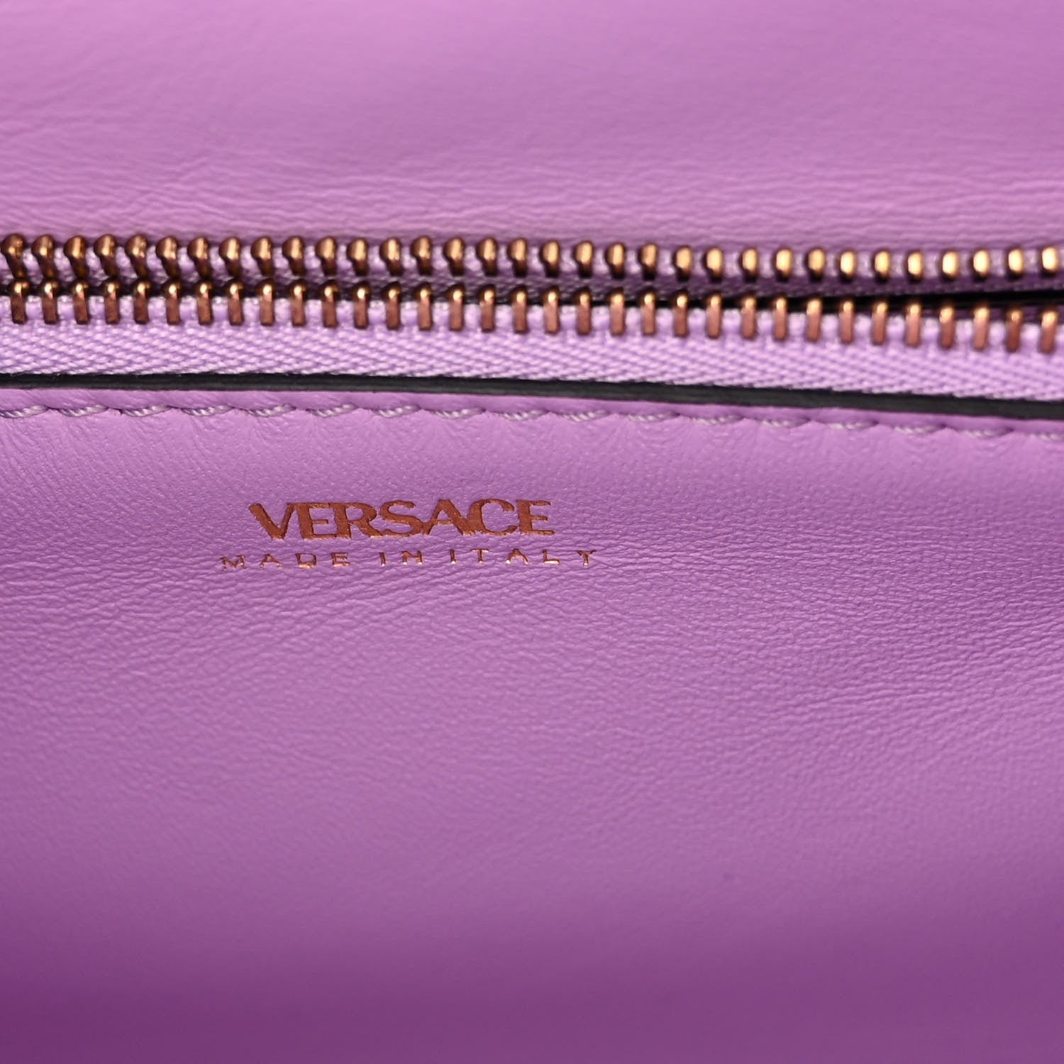 Versace Grained Calfskin La Medusa Top Handle Bag Black Lilac 6 of 9