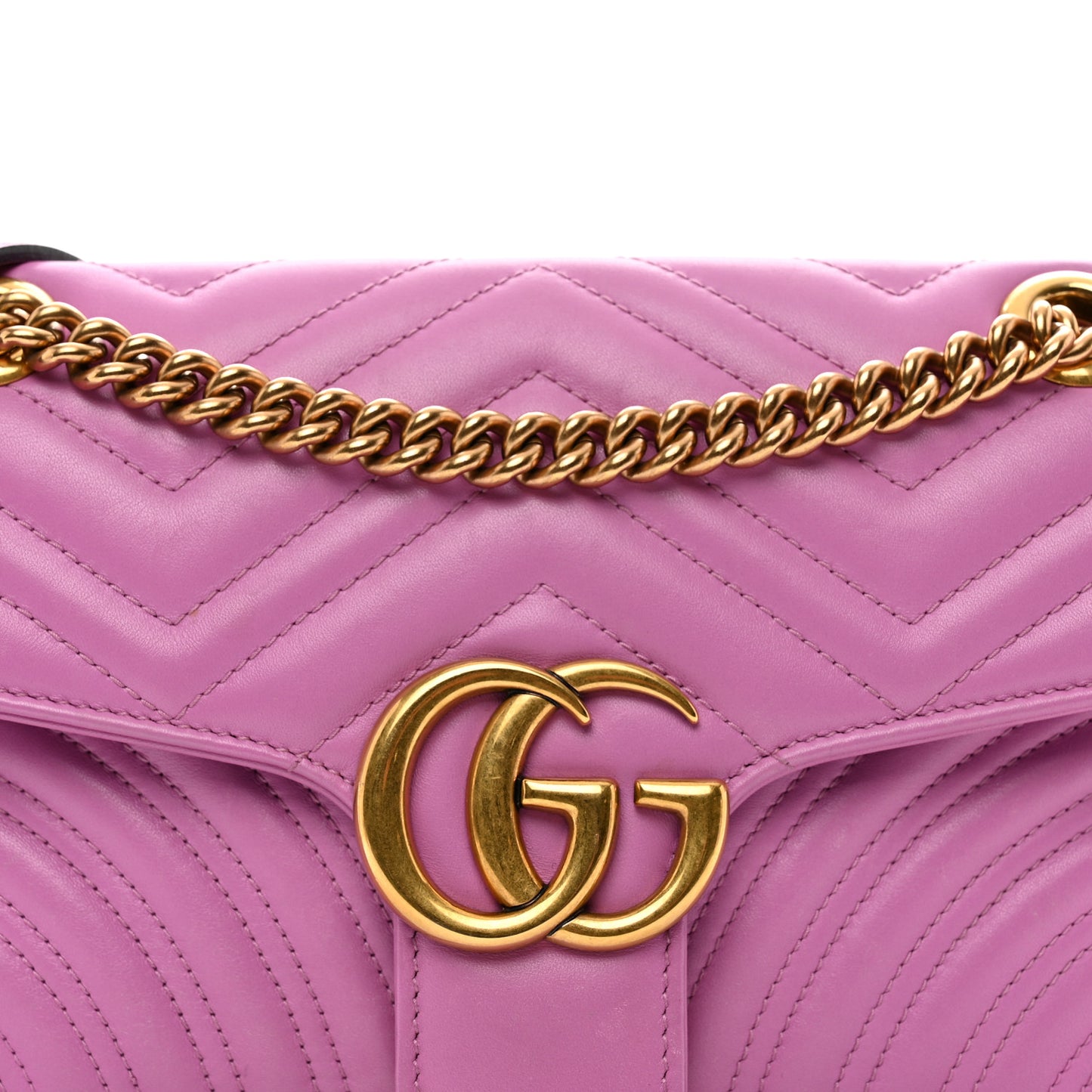 Calfskin Matelasse Small GG Marmont Shoulder Bag Candy Mousse