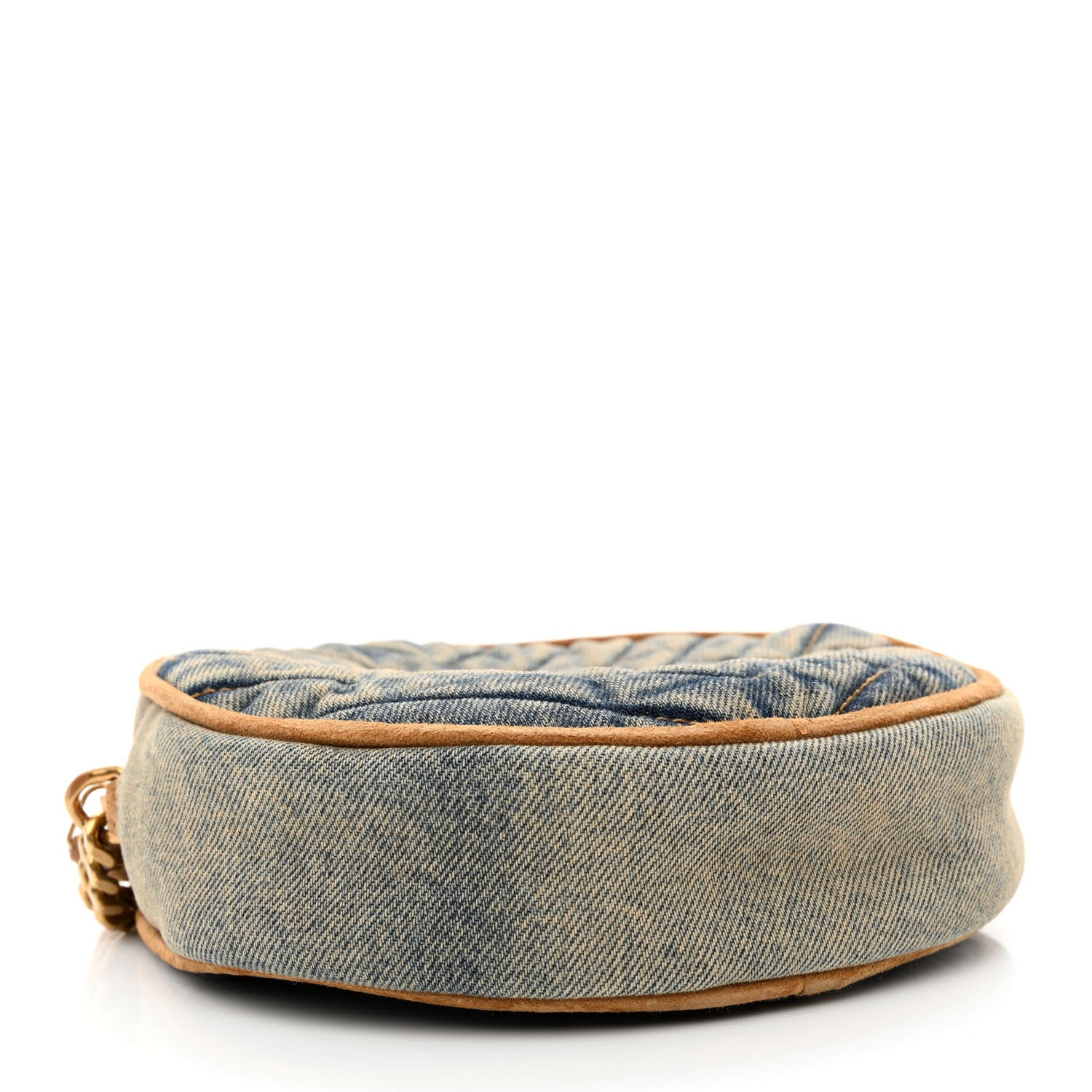 Saint Laurent Denim Quilted Monogram Round Crossbody Bag Rodeo Blue 4 of 11