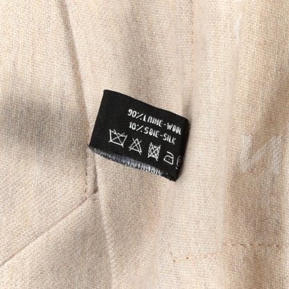 Chanel Wool Silk Lightweight Throw Blanket Beige 7 of 8
