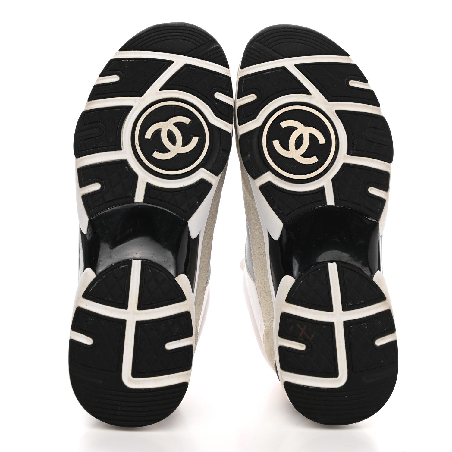 Chanel Calfskin Fabric Sneakers 40 White Silver Fluo Pink 5 of 13