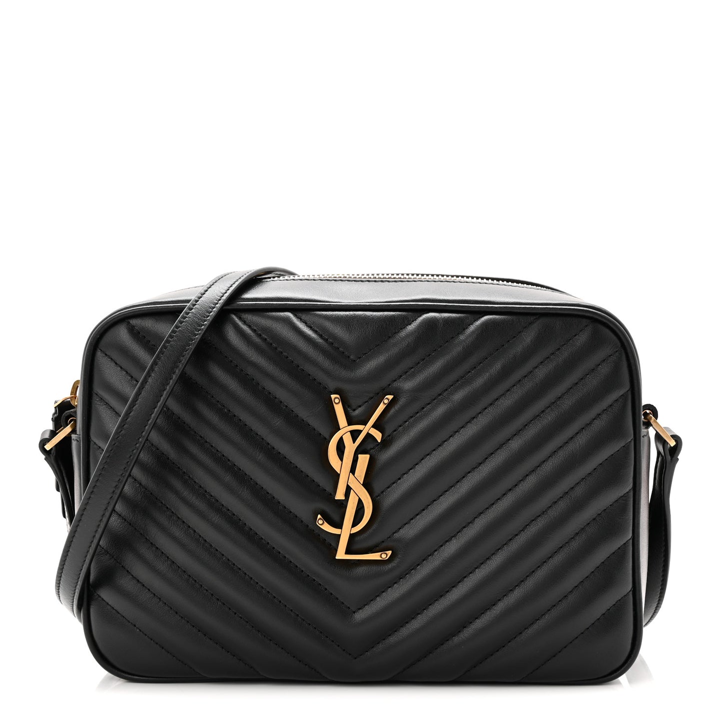 Calfskin Matelasse Monogram Lou Camera Bag Black