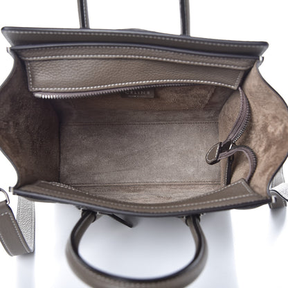Celine Drummed Calfskin Nano Luggage Souris 5 of 12