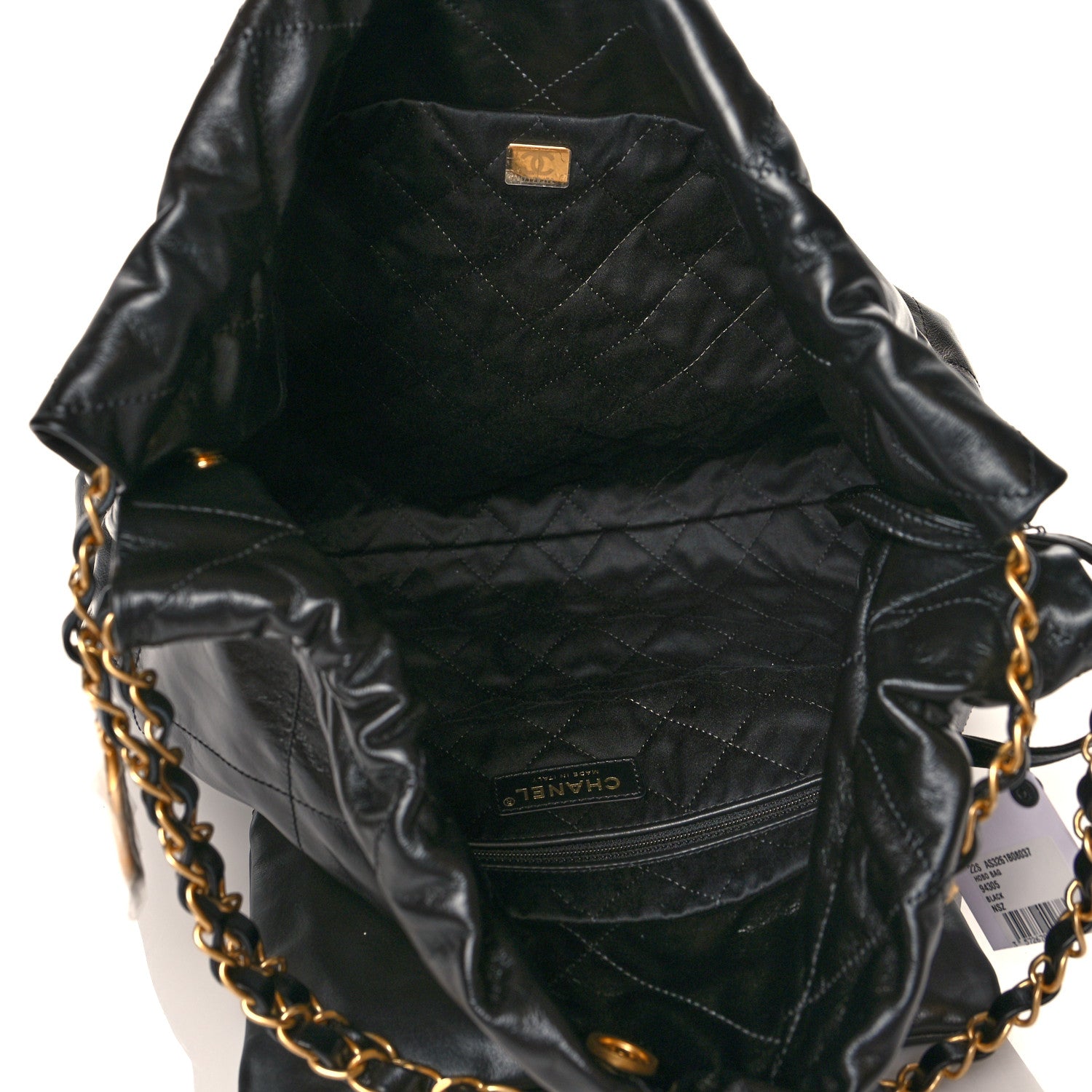 Chanel Shiny Calfskin Quilted Chanel 22 Black 5 of 11