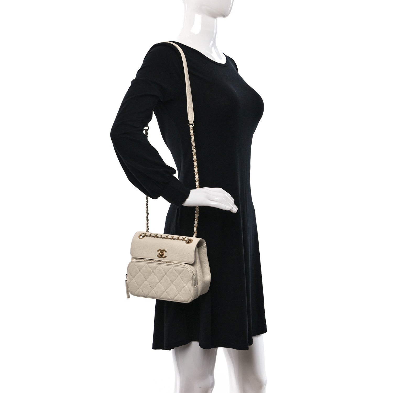 Chanel Caviar Quilted Small Business Affinity Messenger Flap White 2 of 12
