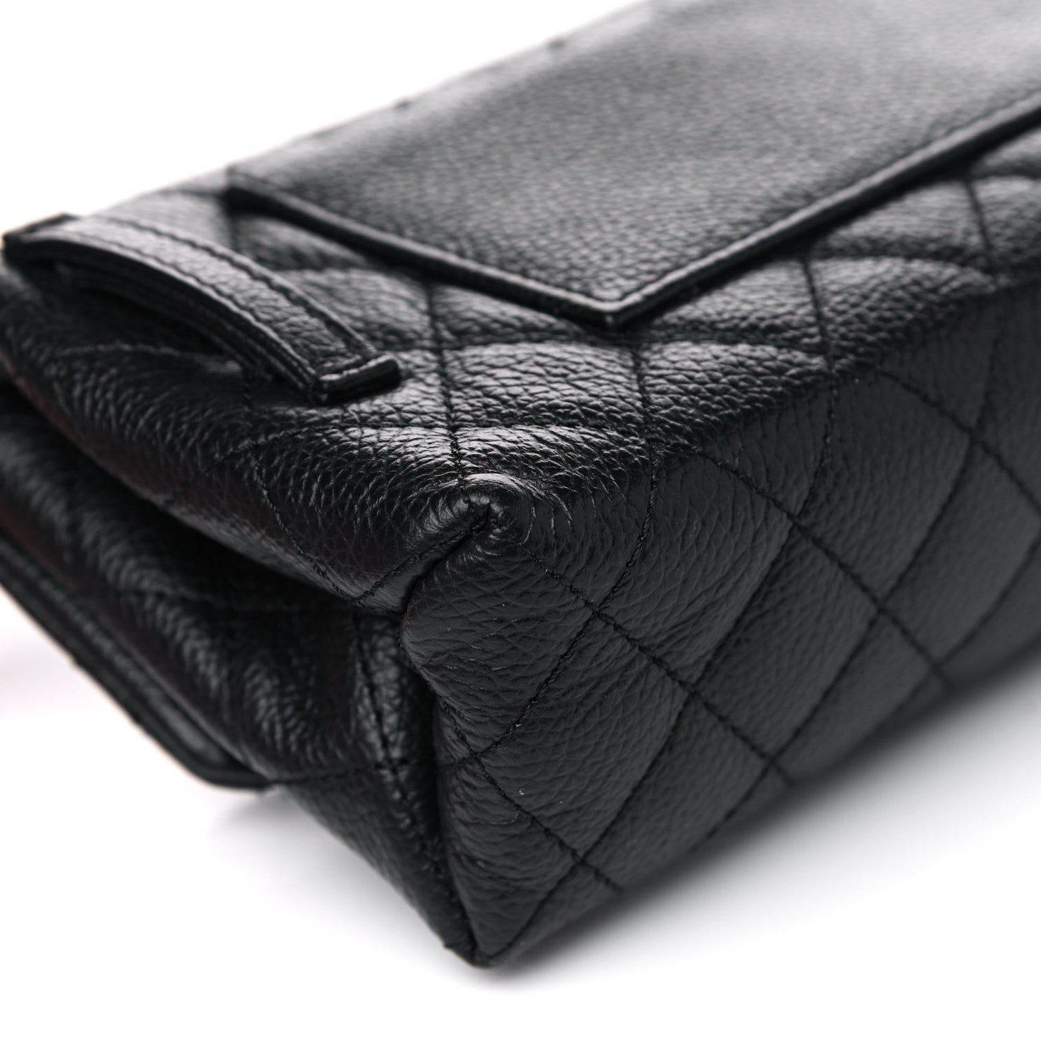 Chanel Grained Calfskin Quilted 2.55 Reissue Flap Belt Bag Clutch Black 12 of 17