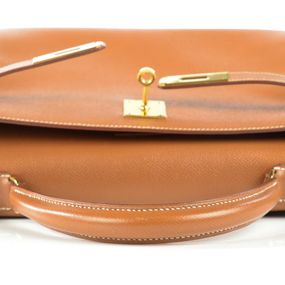 Hermes Courchevel Kelly Retourne 32 Gold 6 of 16