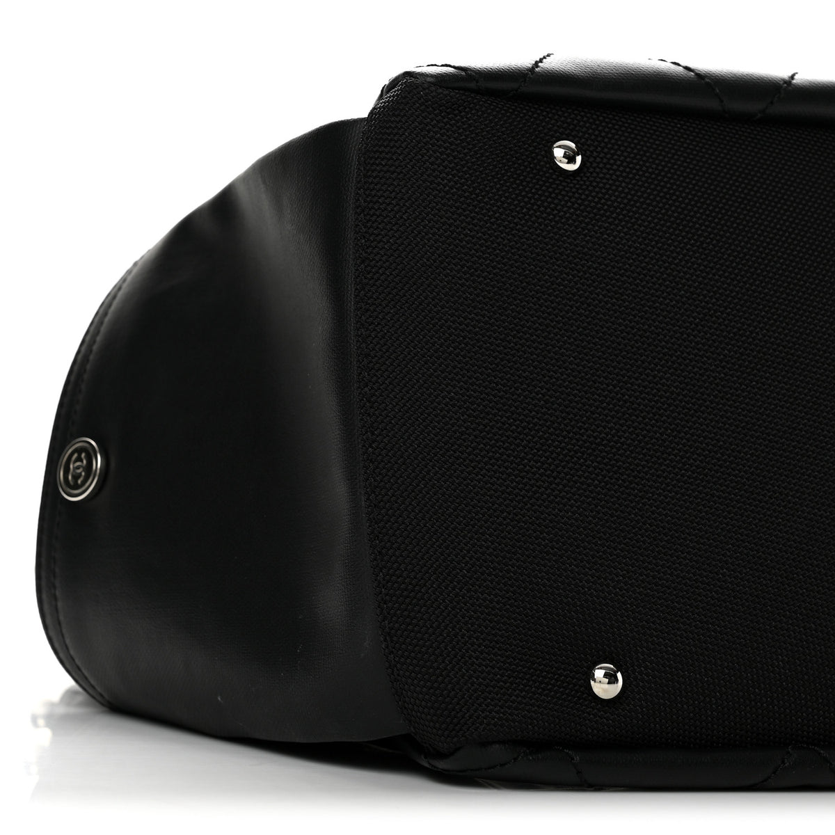 Coated Canvas Quilted Paris Biarritz Shoulder Bag Black