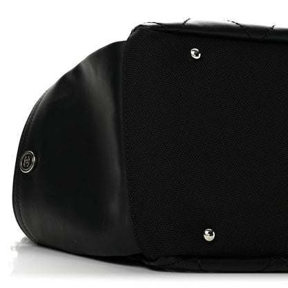 Chanel Coated Canvas Quilted Paris Biarritz Shoulder Bag Black 9 of 12