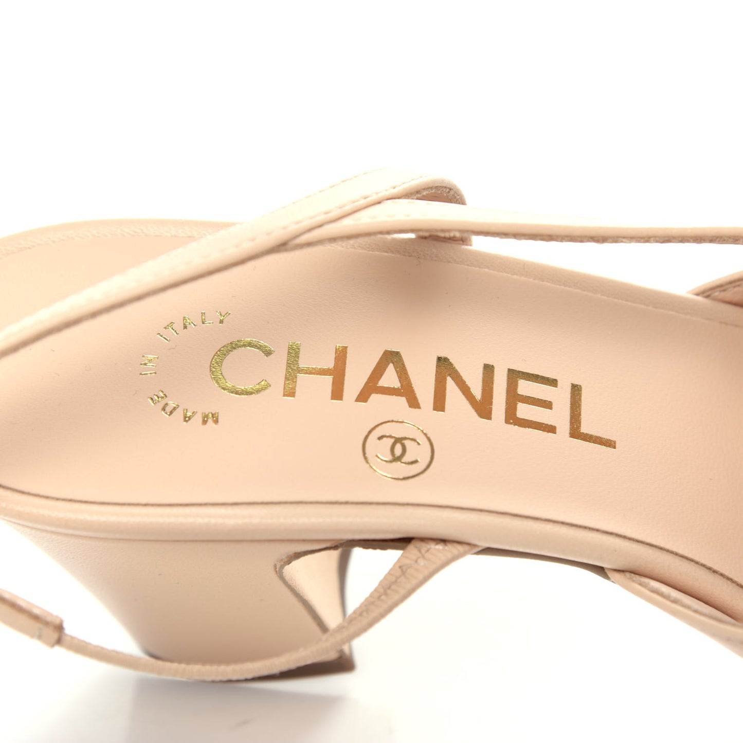 Lambskin Cap Toe CC Slingback Pump 36 Beige Dark Beige