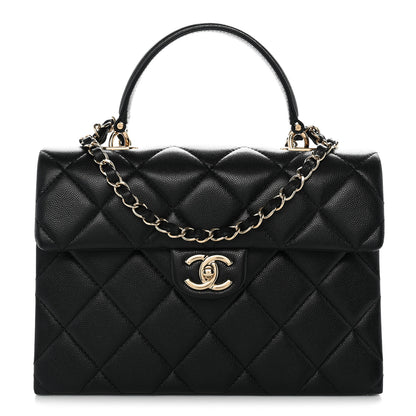 Chanel Caviar Quilted Medium Retro Twist Top Handle Flap Black 1 of 10