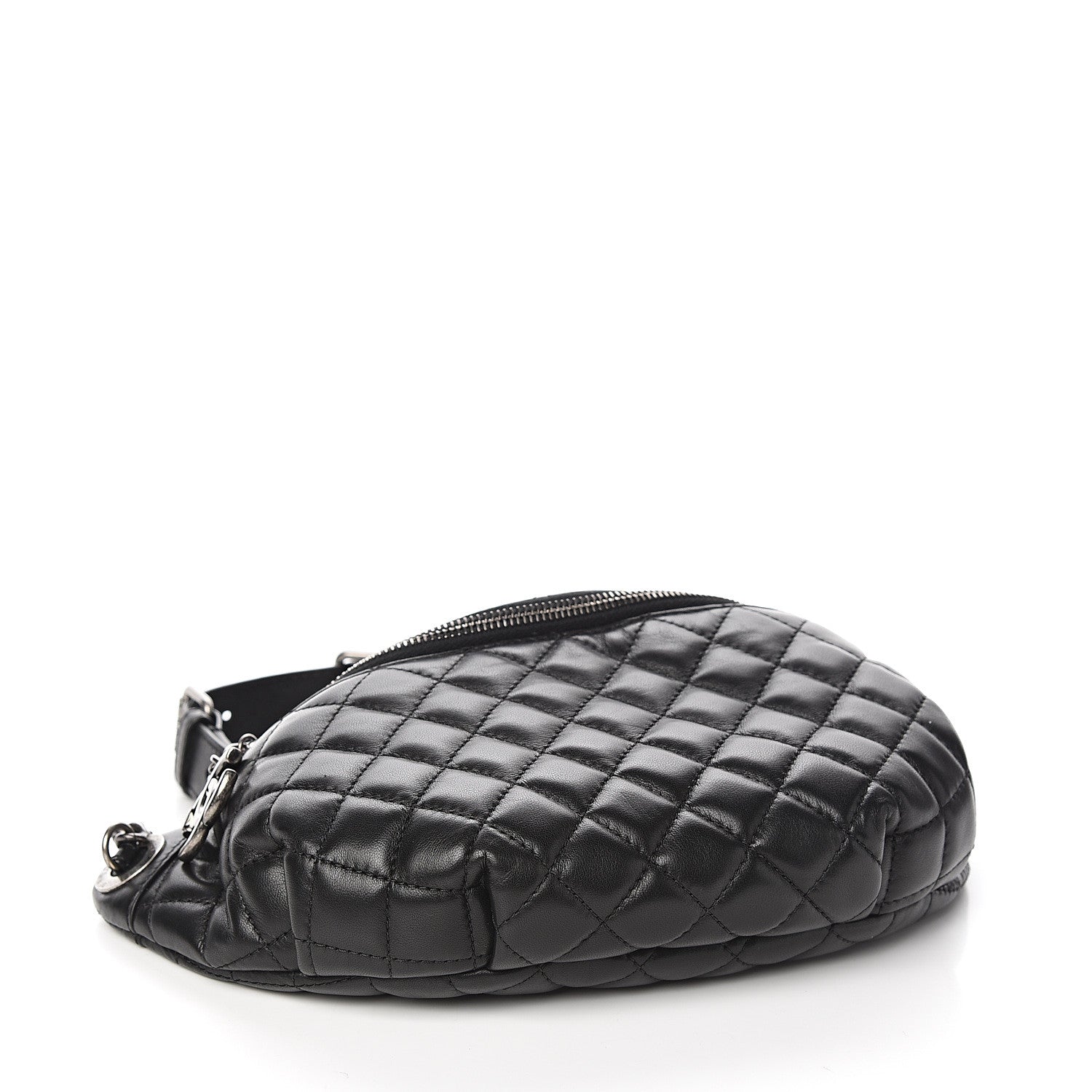 Chanel Lambskin Quilted Banane Waist Bag Fanny Pack Black 3 of 10