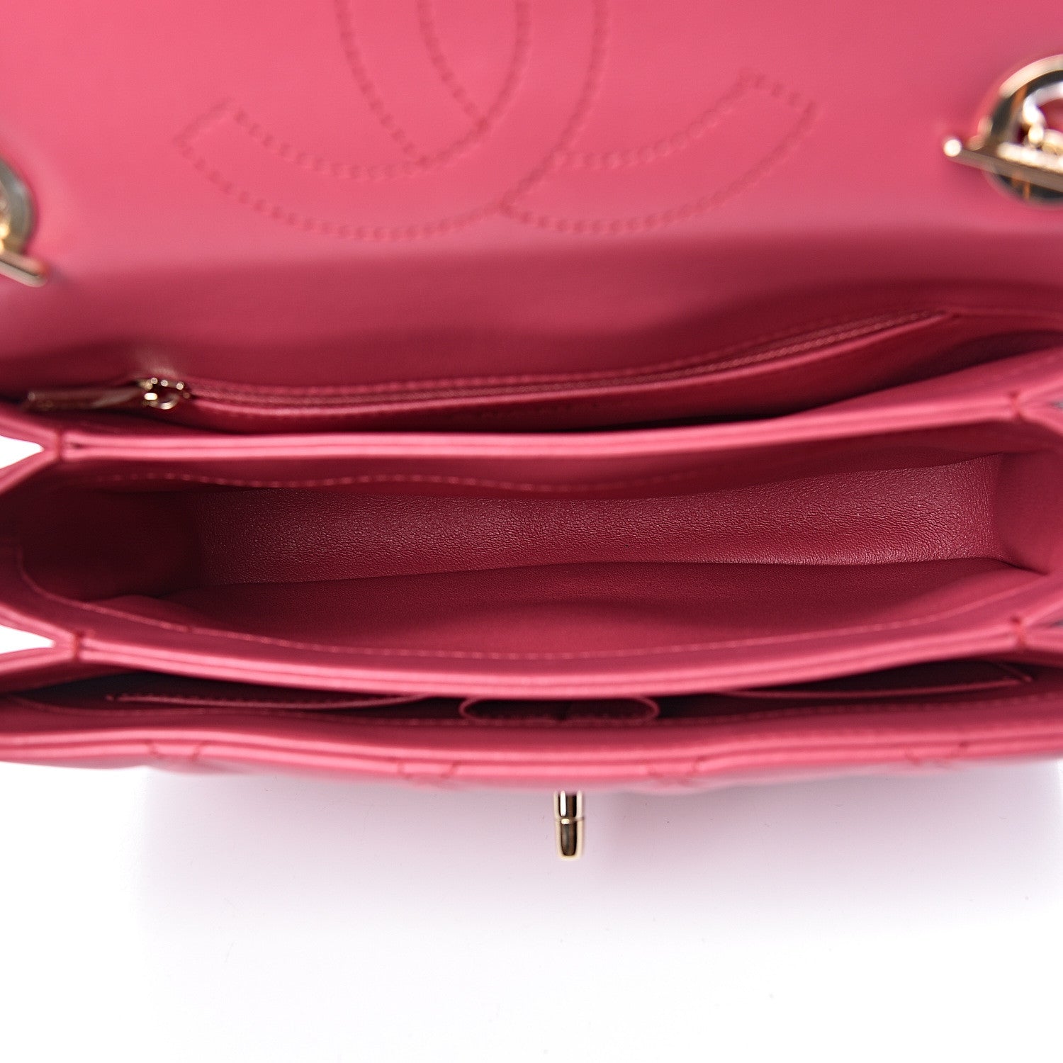 Chanel Lambskin Quilted Small Trendy CC Dual Handle Bag Dark Pink 5 of 10