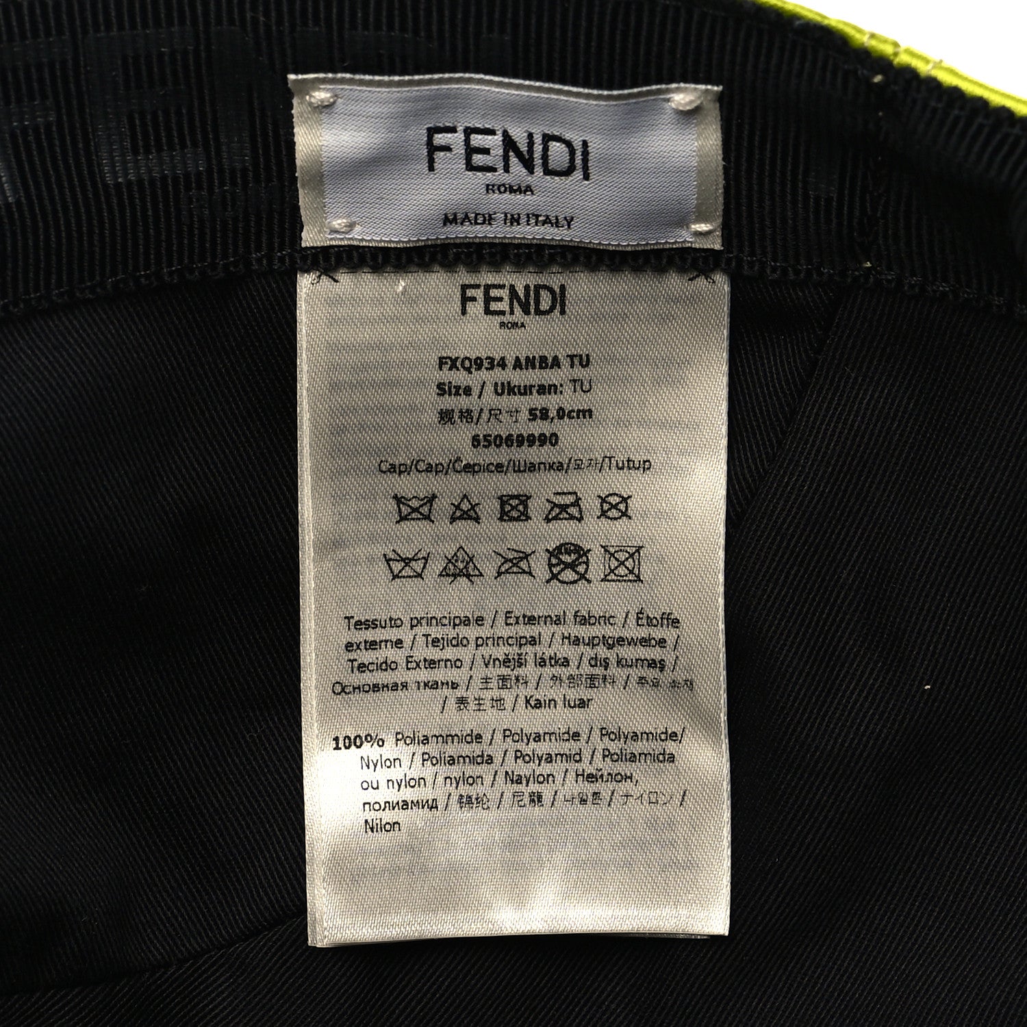 Fendi Nylon Cotton Baguette Pocket Baseball Hat Wasabi 8 of 9